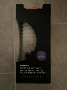 Starbucks Halloween Fall 2022 Reusable Glow In The Dark Hot Cups Limited 6 Cups - Picture 1 of 2