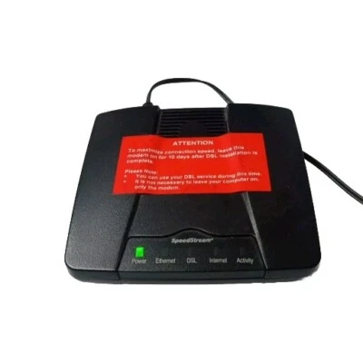 Siemens SpeedStream 4100 Ethernet ADSL Modem with AC Power Adaptor Charger - Image 1 of 2