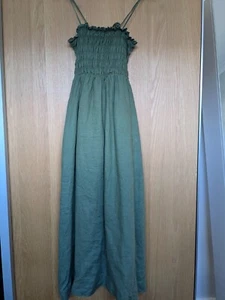 AERE green linen midi dress / 10 (M) - Picture 1 of 3