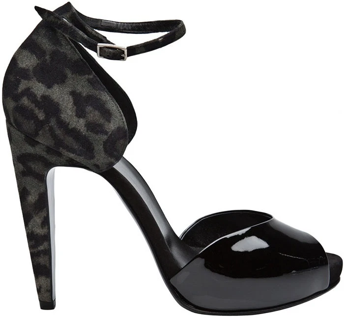 Nuevo Pierre Hardy D'Orsay Zapatos de salón Tacones Charol Gamuza Leopardo Negro 9 39.5 Foto 1 de 4