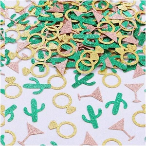 Paquete de fiesta licioso fiesta fiesta: viñas de cactus, anillo de diamantes mesa confeti y - Imagen 1 de 7