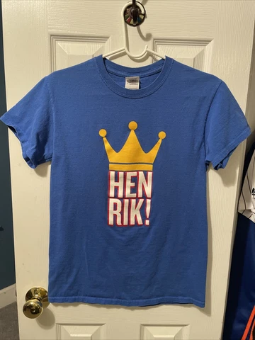 Henrik Lundqvist New York Rangers King Sweden Men’s Blue Shirt Size Small Cover