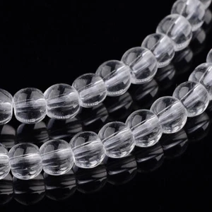 98 Clear Glass Beads 4mm x 3mm Full Strand Almost 12 Inches- BD289 - Picture 1 of 2