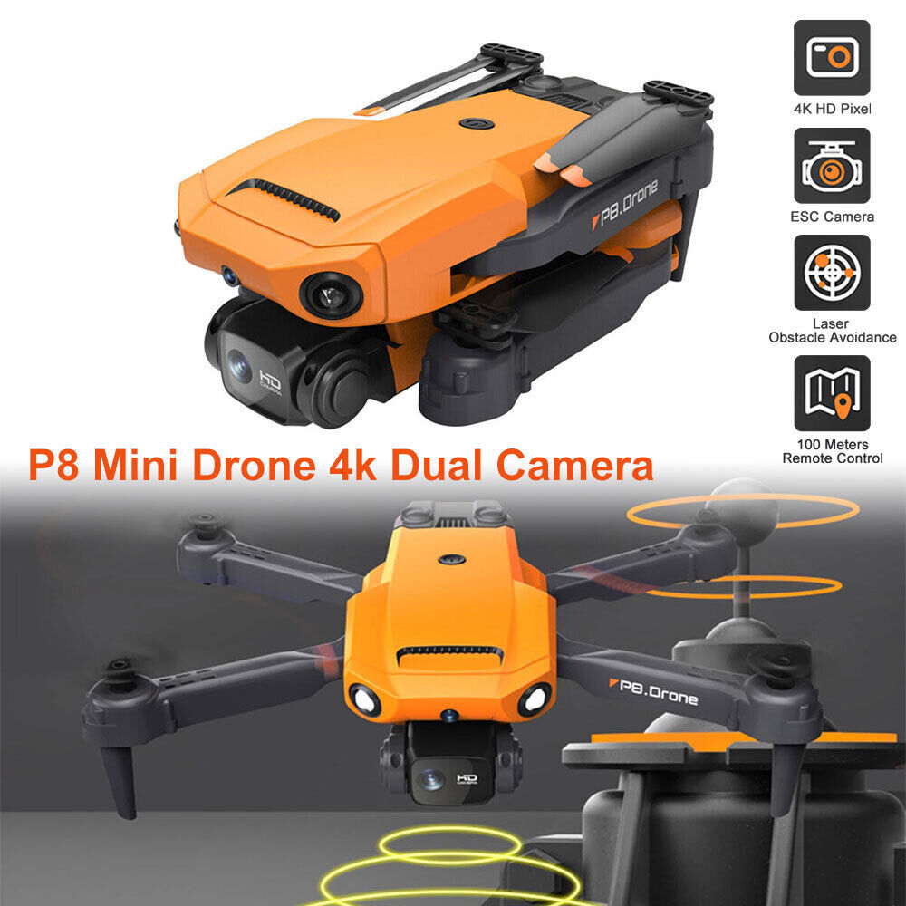 4K RC Drone Mini Dual HD Camera Selfie Quadcopter with 3 Batteries Foldable New