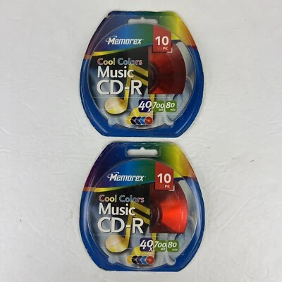 2-Memorex Cool Colors CD-R 10pk 40X 700 MB 80 MIN Red - Image 1 of 4