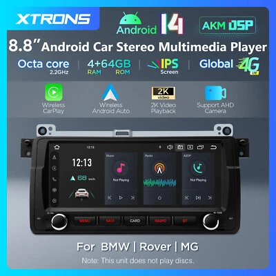 Für BMW E46 Autoradio Android 14 Octa Core 4G+64GB 8,8" IPS GPS Navi DSP LTE 4G - Bild 1 von 4