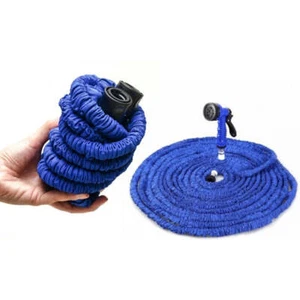 Expandable Flexible Garden Water Hose w Spray Nozzle 25-100FT(Blue) - Picture 1 of 4