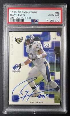 Ray Lewis Auto 1999 SP Signature Edition PSA 10 Upper Deck On Card Gem Mint Rare - Image 1 of 3