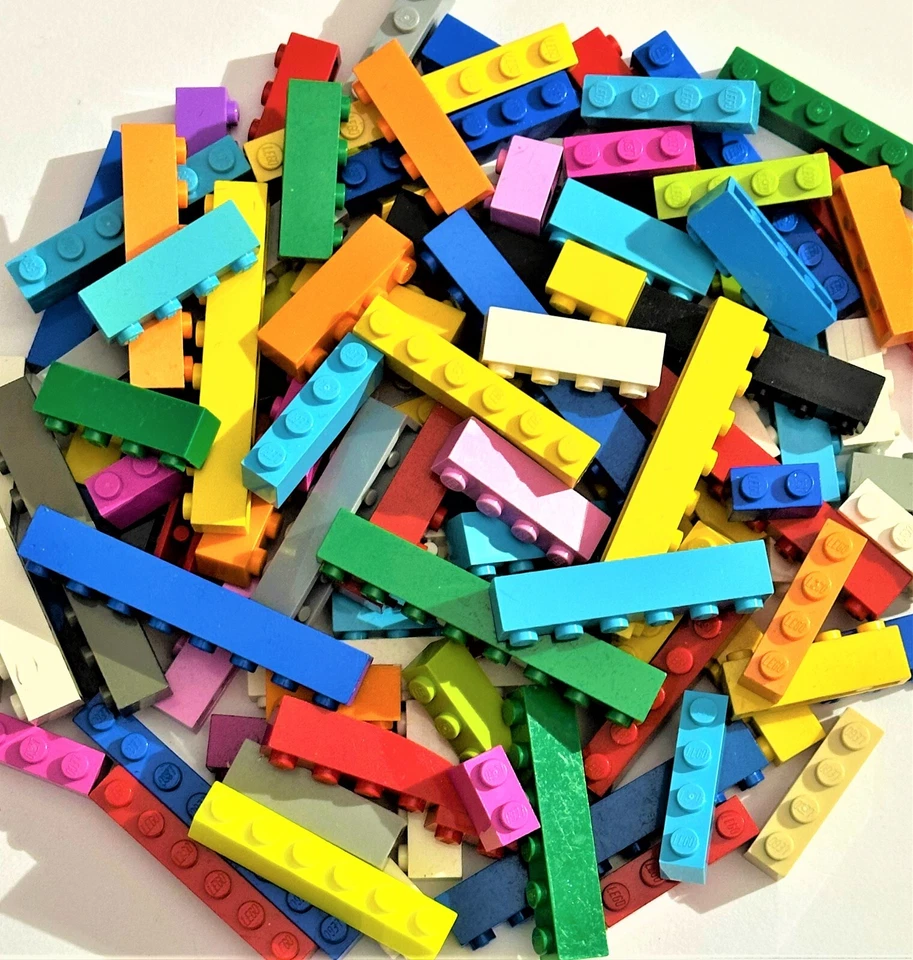 Lego Lot of 175 Mixed Color Bricks 1x8 1x6 1x4 1x3 1x2 Bulk Plus BONUS - Image 1 of 4