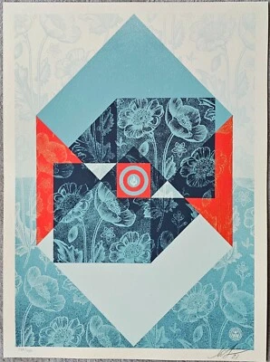 Shepard Fairey Los Ángulos de Sedación y Destrucción Arte Firmado a Mano 227/550 Foto 1 de 4