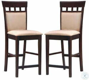 Gabriel Upholstered Counter Height Stools Cappuccino and Tan (Set of 2)