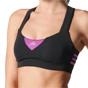 Reggiseno sportivo Adidas donna nero e viola palestra allenamento fitness nuovo taglia XS - Foto 1 di 2