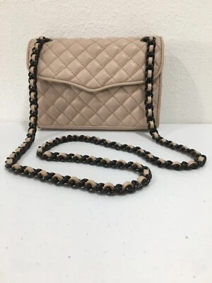 Bolso Bandolera Rebecca Minkoff Mini Affair Beige Latte Acolchado Cadena Hombro Foto 1 de 4