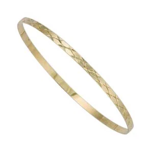 9K Gold Slave Bangle. Premium Quality Diamond Cut 3mm Stacking Bangle. Free Ship - Picture 1 of 10
