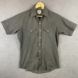 Ely Cattleman Short Sleeve Short Men’s Size M Black Pearl Snap Vintage Cowboy - Picture 1 of 11