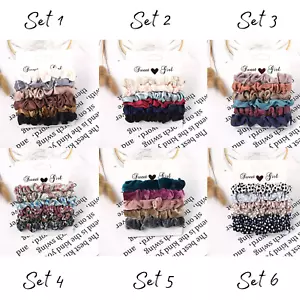 6 Pcs Satin Scrunchie Set Satin Scrunchie Pack Satin Silk Scrunchies Hair Bands - Picture 1 of 16