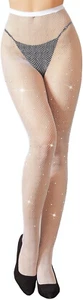 Women'S Fishnets Sparkly Tights High Waist Rhinestone Stockings Sexy Party Panty - Picture 1 of 12