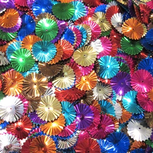 Sequins Mixed Colors 17mm Sunburst/Starburst/Wheels Paillettes ~100 pcs Loose #1 - Picture 1 of 2