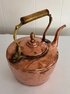 Antiguo Maurice Cohen & Co. Londres. Caldera de cobre grande y pesada cuello de ganso - Imagen 1 de 24
