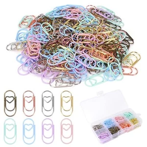 Lot de 200 trombones en forme de cœur 8 couleurs petits trombones en métal av... - Afbeelding 1 van 7