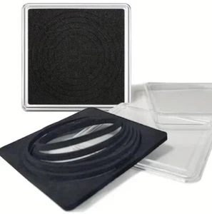 1 x quadratische Münzkapsel mit schwarzen verstellbaren Schaumstoffeinlage Ringen 20 mm - 40 mm - Bild 1 von 7