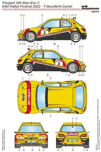 Calcomanía LB Production 1/24 Peugeot 306 Maxi Evo2 Eifel Rallye Festival '22 LB24071 - Imagen 1 de 4