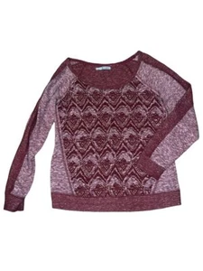 Women's Maurices Red Geometric Print Sweatshirt - Size M - Picture 1 of 3