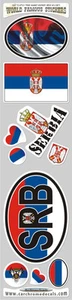 Serbia 10 stickers set flag Serbian decal bumper sticker car bike laptop SRB - Foto 1 di 1