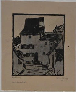 Wilhelm Heinrich Funk /Holzschnitt /handsigniert / betitelt/ Handdruck - Bild 1 von 2