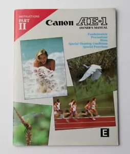 Vintage Canon AE1 AE-1 Owners Manual Part ii - Picture 1 of 3