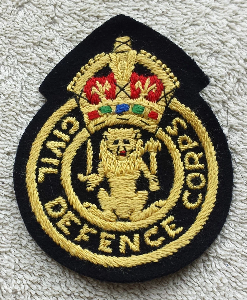 CIVIL DEFENCE CORPS PATCH British Badge Cold War Nuclear King's Crown Army CDC