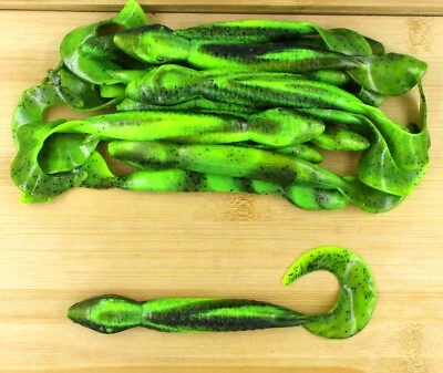 (12) Lote a granel Wave Plastics 7" Tiki-Anaconda sandía Chartreuse nuevo Foto 1 de 2