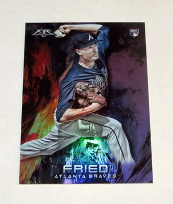2018 Topps Fire Purple Refractor 28 Max Fried Rookie RC (#/99)  Braves - Image 1 of 2