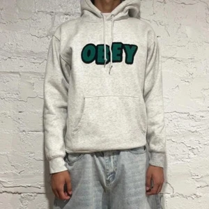 Skater Boxy Cropped Fit Obey Worldwide Carpet Letter Hoodie - Picture 1 of 7