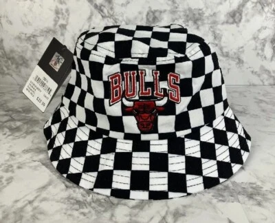 NBA Chicago Bulls Black & White Checkered Bucket Hat Adult Women Men - Image 1 of 2