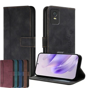 Flip Leather Wallet Case for TCL 505 501 403 406 40R 50 305 303 40SE Phone Cover - Picture 1 of 16
