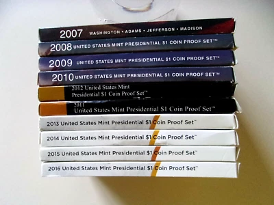 2007-2016 S Presidential $1 US Mint 🇺🇸 PROOF Sets (39 Coins) + Bonus - Image 1 of 4