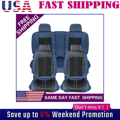 Leather Car Seat Covers For Toyota RAV4 Front+Rear Protectors 5-Seats Leather - Image 1 of 4