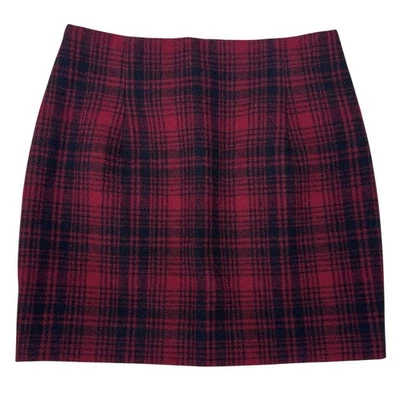 Minifalda DSQUARED2 100 % Lana Talla IT 42 US S Roja Tartán Forrada a Cuadros Italiana Foto 1 de 4