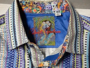 Robert Graham Button Down Hemd Herren Large Skelett Flipped Cuff Bunt - Bild 1 von 4