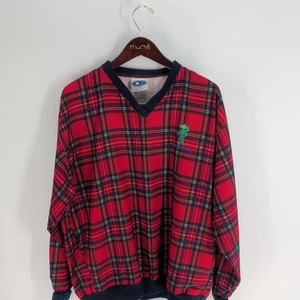 Vintage Starbus Weather Screen Old Del Monte Golf V-Neck Sweatshirt Red Size M - Picture 1 of 8