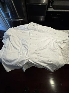 5 Chef Works Mens Chef Jacket Coats Sz 4X Short Sleeve White Cook Jackets Coat - Picture 1 of 3