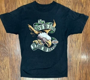 Vintage 1991 3D Emblem Harley Davidson Live to Ride Shirt Large Single Stitch - Picture 1 of 9