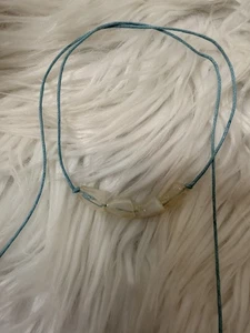 Faux Aquamarine String Necklace - Picture 1 of 3