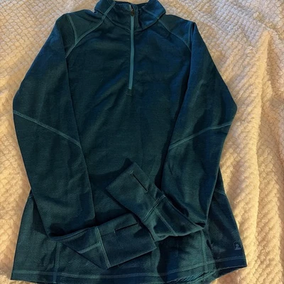 Eastern Mountain Sports Techwick Top Women's Green  1/4Zip Pullover sz S - Image 1 of 4