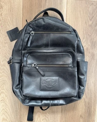 Rawlings Estonia Genuine Leather Backpack Black Rugged Distressed MSRP $429 - Image 1 of 4