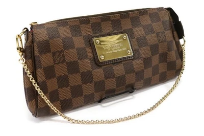 LOUIS VUITTON Damier Ebene Eva Clutch Crossbody Bag - Excellent w/ Box - Image 1 of 4