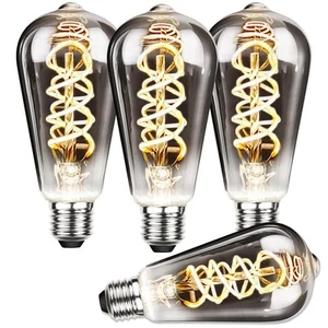 ST64 Vintage LED Edison Bulbs 60 Watt Equivalent, Dimmable 3000K Warm White S... - Picture 1 of 4