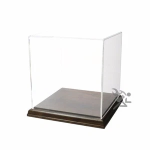 Acryl Vitrine 6" x 6" x 6" staubdicht Vitrine mit massivem Nussbaum Sockel - Bild 1 von 2
