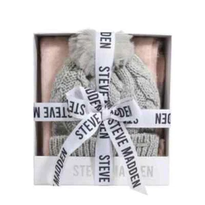 Steve Madden Damen Mütze & Schal Set: blau kariert schwarz kariert blush kariert - Bild 1 von 16
